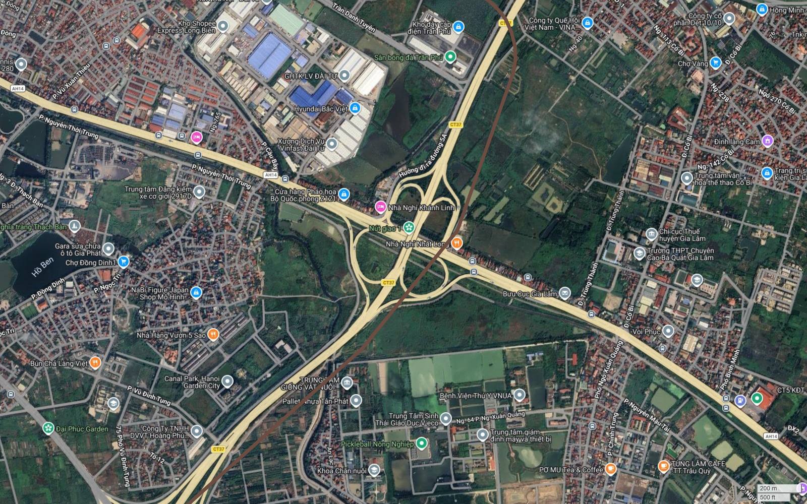 Hành lang metro số 7 cắt Quốc lộ 5 tại Cổ Bi, cạnh nút giao hoa thị Vành đai 3 và khu công nghiệp Hà Nội - Đài Tư